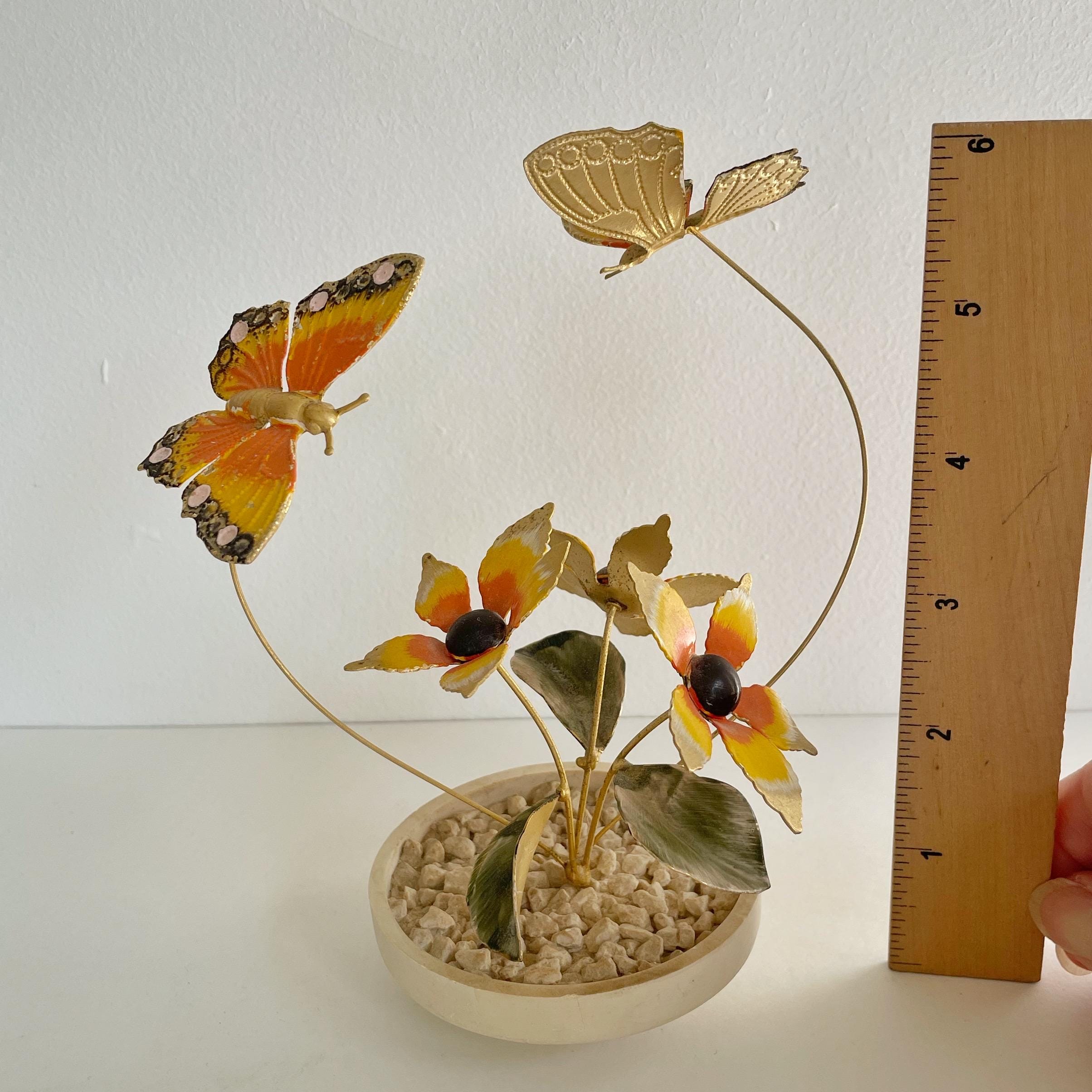 Vintage Midcentury Modern Tabletop Metal Sculpture, Painted
