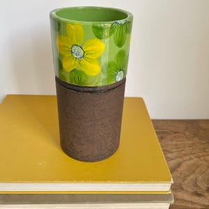 Vintage Bitossi Vase: Mid-Century Modern Floral Cylinder, Rosenthal Netter