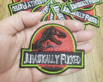 IJzer op geborduurde Jurassic Park Geïnspireerd Patch