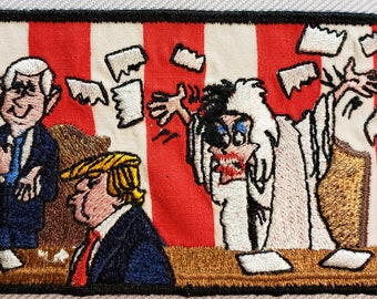 3/" Sew//Iron On Patch Anti Donald Liberal Democrat America Gift F*ck You Trump