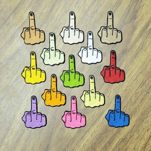 Bird Flipper Finger, The Finger, Iron On, Embroidered Patch
