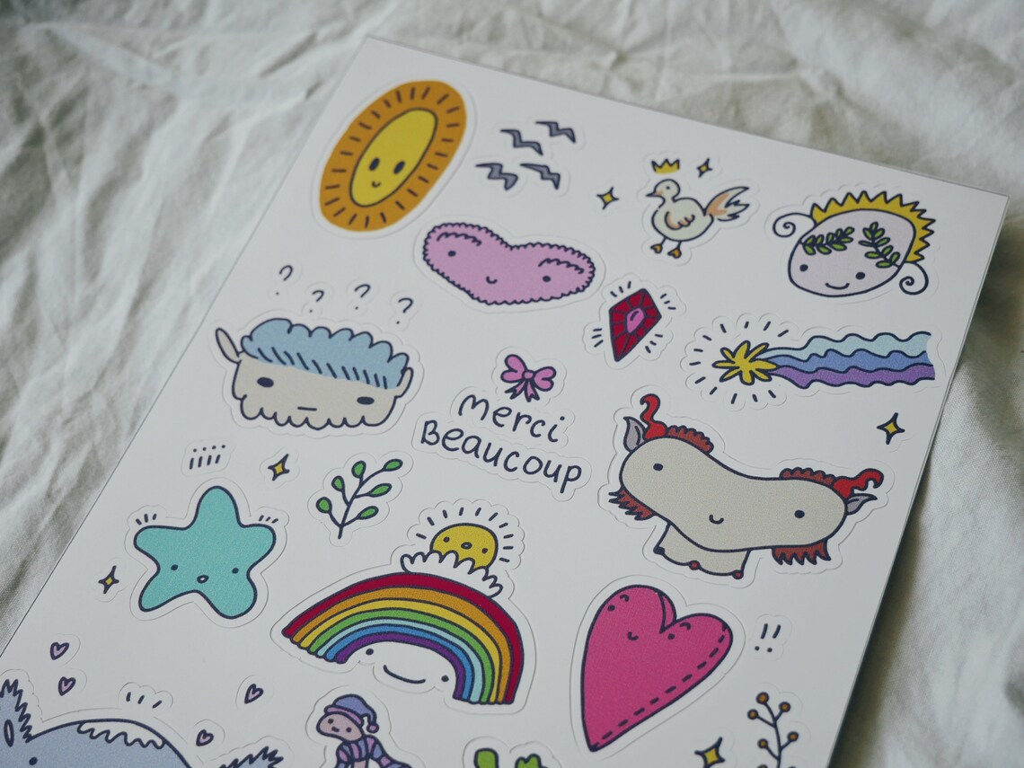 Bullet journal stickers Cute sticker sheet Waterproof Etsy