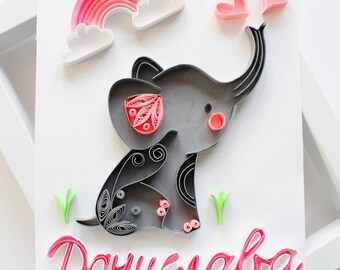 pic Elephant Quilling Paper Art quilling elephant etsy
