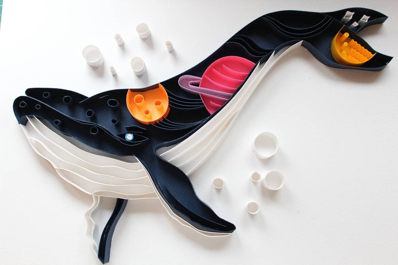 Quilling Whale Space Whale Paper Quilling Art Quilling Etsy