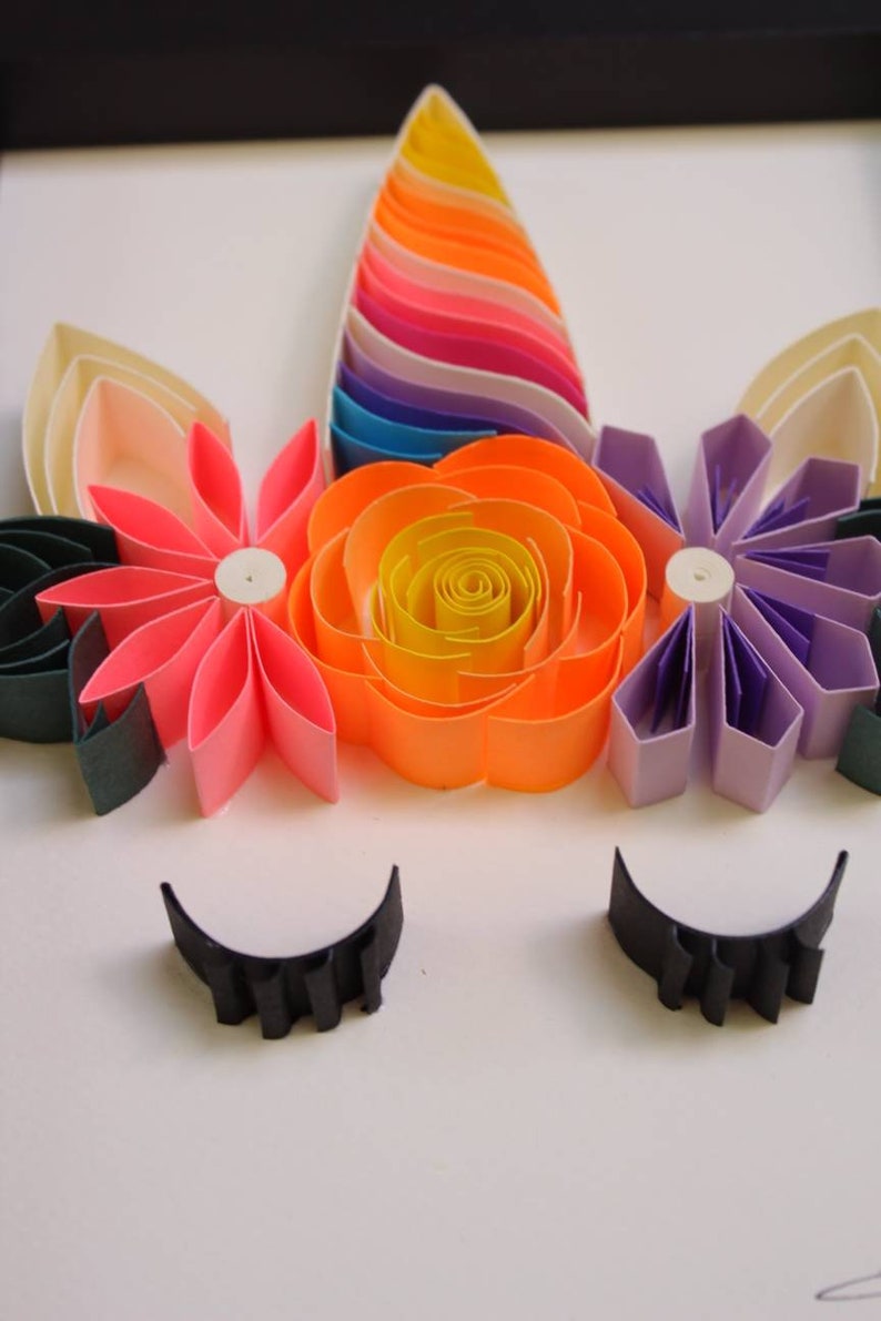 Unicorn Quilling Art Paper Wall Art Nursery Room Decor Etsy