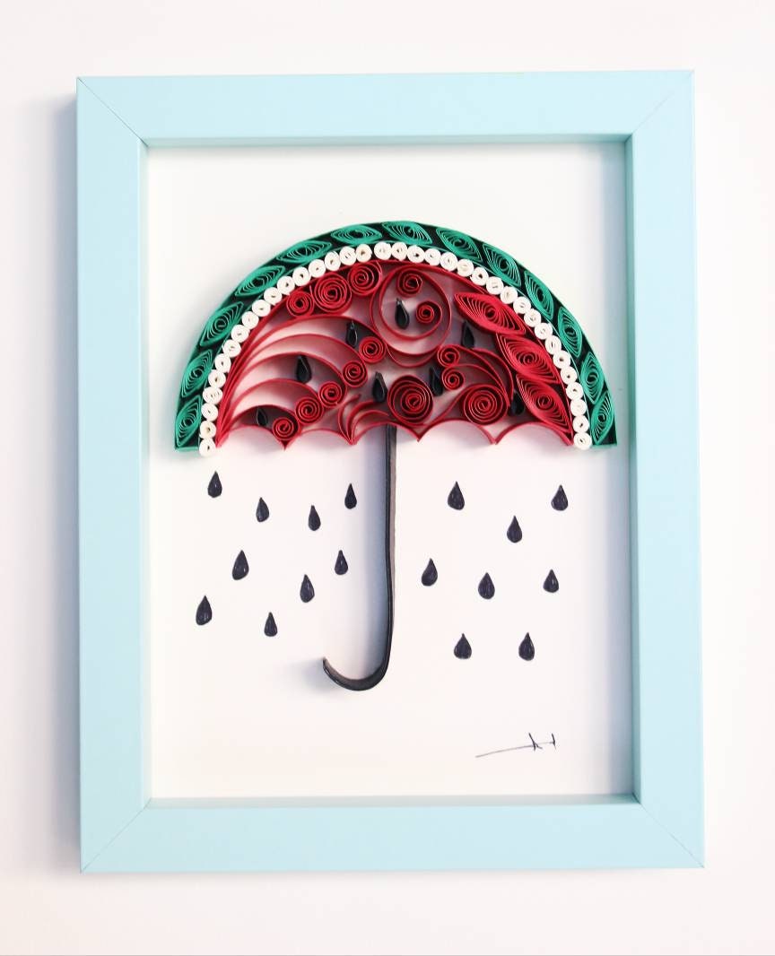 Umbrella quilling art Paper quilling wall decor Unique Etsy