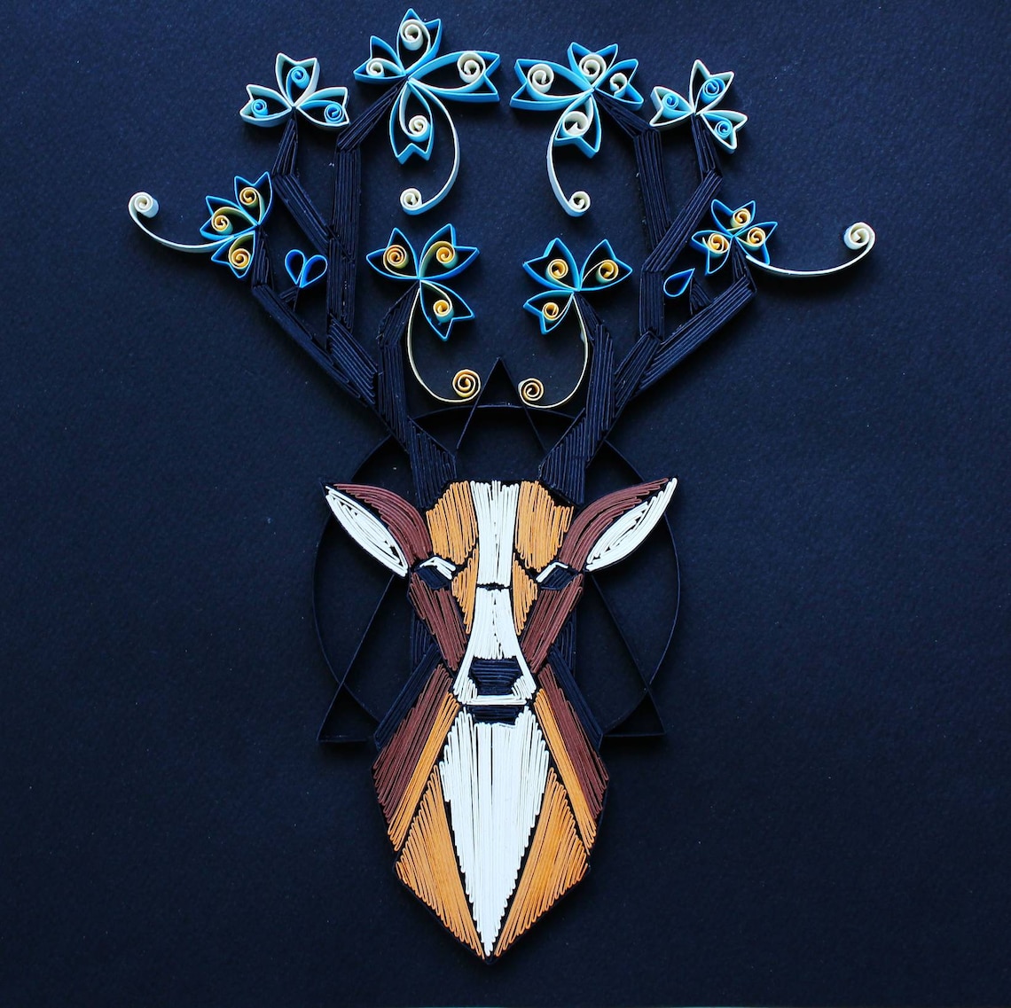 Deer Quilling Art Quilling Wall Art Reindeer Home Decor Etsy