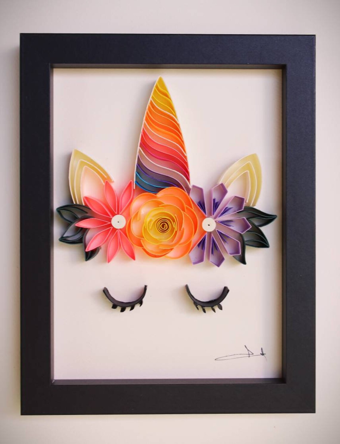 Unicorn Quilling Art Paper Wall Art Nursery Room Decor Etsy