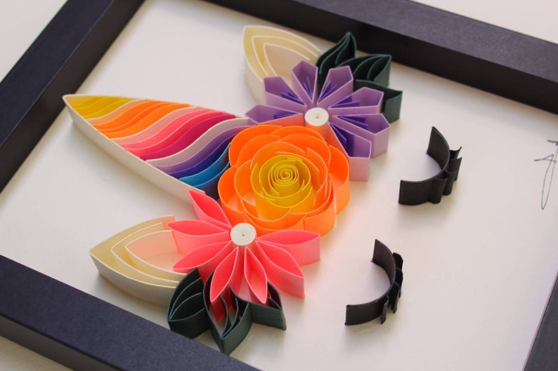 Unicorn Quilling Art Paper Wall Art Nursery Room Decor Etsy