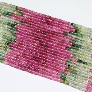 7mm Rondelles Tour200 Watermelon Tourmaline Genuine Pink and Green Tourmaline Tourmaline Beads Faceted Rondelles Multi Tourmaline