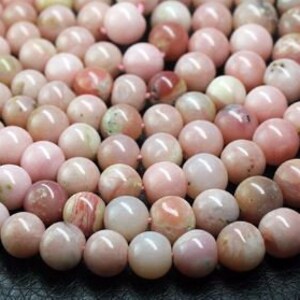 Natural Pink Opal Round Loose Beads - 8mm & 10mm, 15" Strand For Jewelry Making