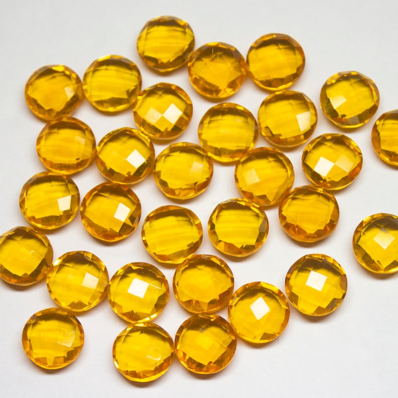 Quartz Pair Citrine Quartz Faceted Round Shape Briolettes 10pc Quartz 10mm Citrine Quartz