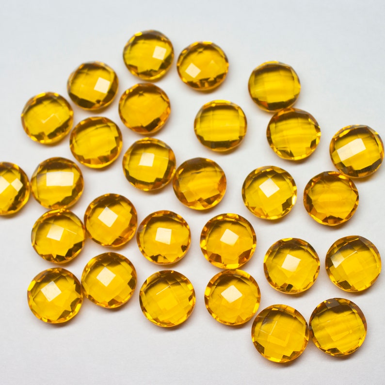 Quartz Pair Citrine Quartz Faceted Round Shape Briolettes 10pc Quartz 10mm Citrine Quartz