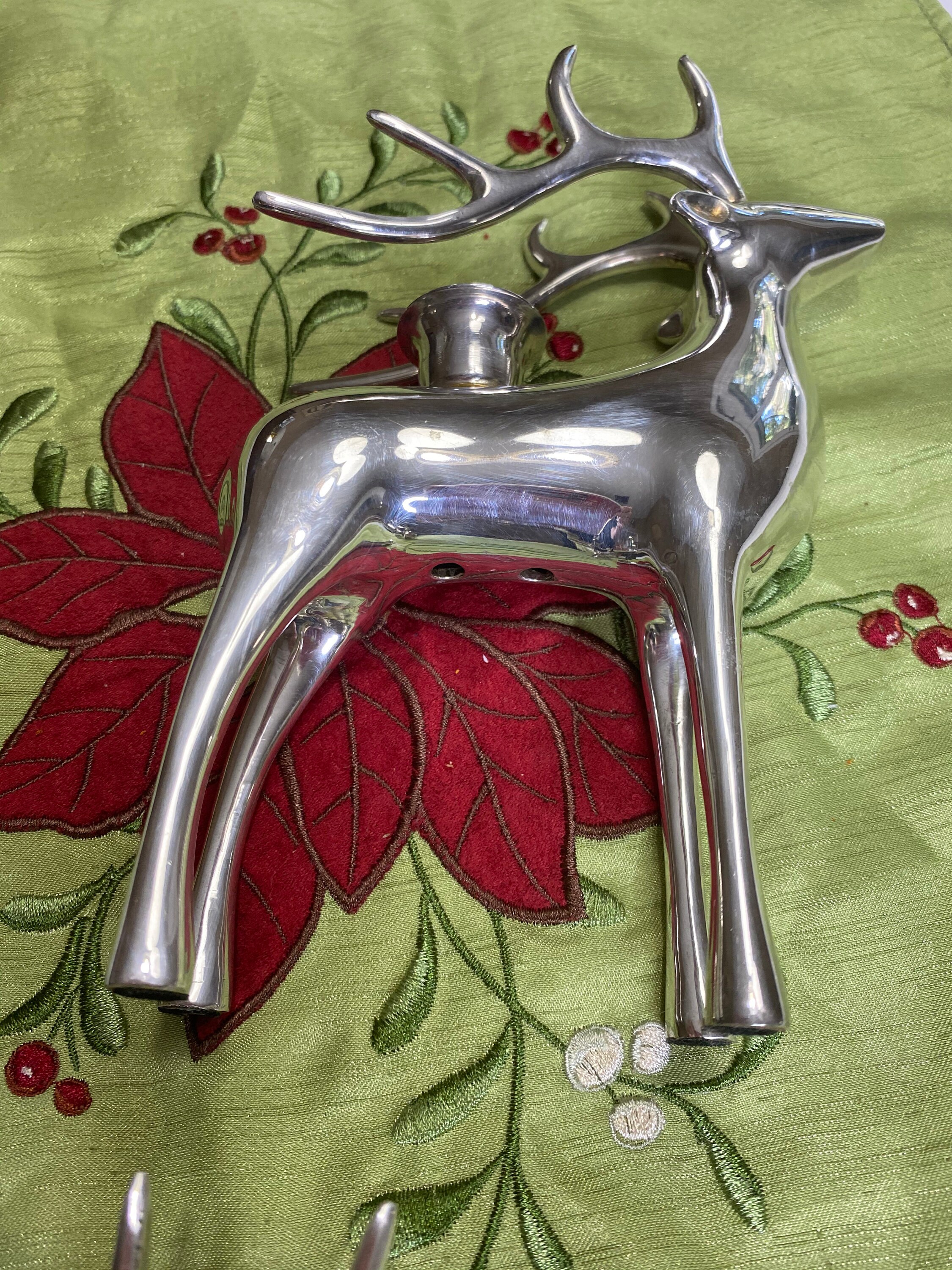Vintage Silver Plated Reindeer Candle Holders Set of 3 Etsy