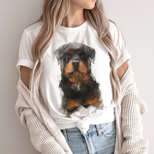 Rottweiler T-Shirt, Artist Dog Shirt, Funny Animal Tee, Animal Lover Gift, Beautiful Pet Lover Gift