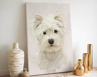 Westie Canvas Portrait: Dog Lover Gift, Unique Home Decor