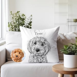 Custom Pet Pillow From Pet Photo, Customized Name Dog Pillow, Personalized Puppy Pillows Cases, Dog Mom Home Pet Picture Pillow Dog Dad Gift