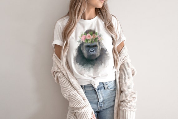 Gorilla T-shirt Just a Girl Who Loves Gorillas Tshirt Wildlife Gifts Shirt  Ape Tshirt Gorilla Gifts Adult Unisex to 4XL & Kids Gorilla Shirt 