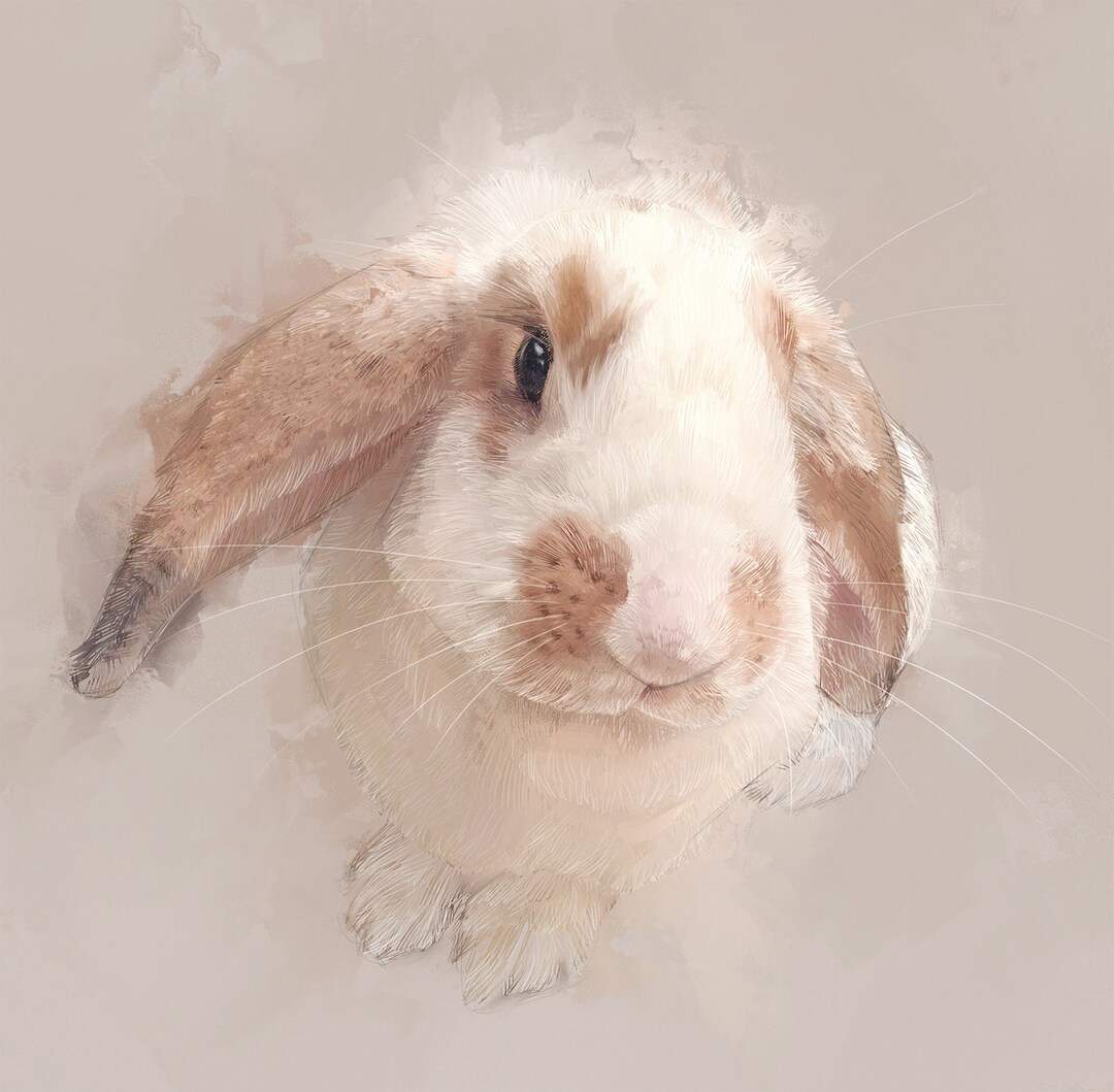Custom Rabbit Portrait: Personalized Pet Memorial Canvas Art - Etsy
