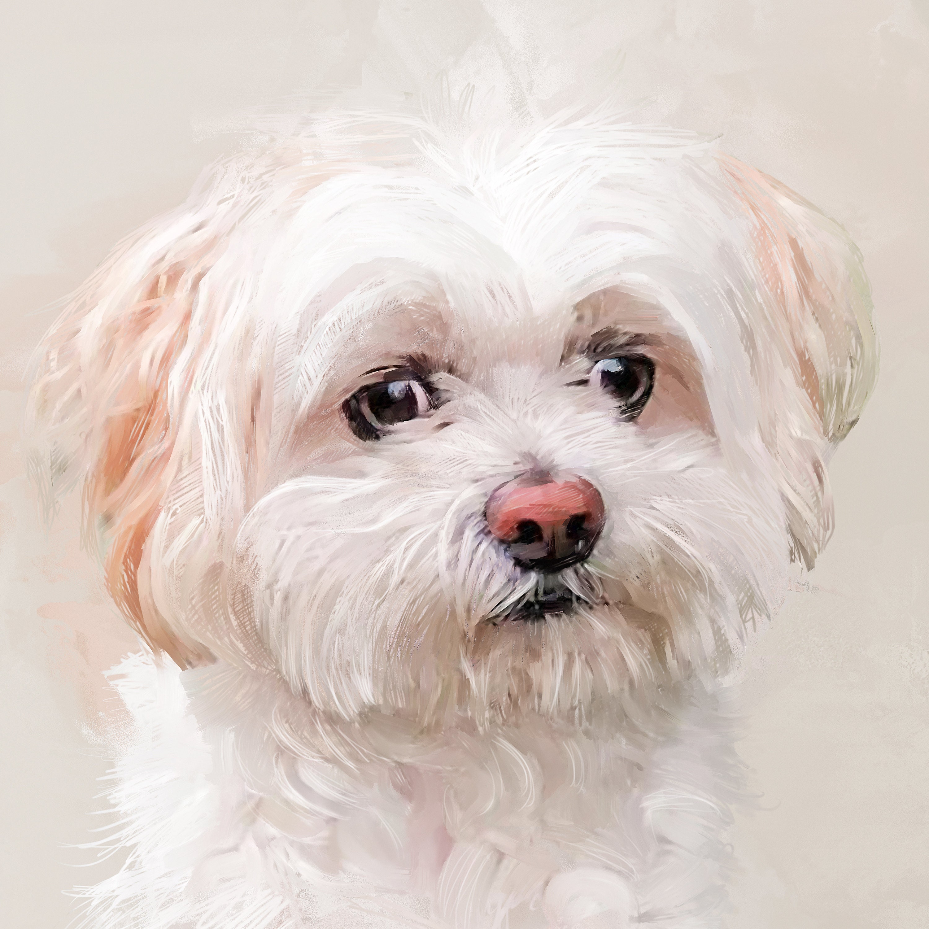 Digital Pet Art Cute Pet Portrait Art Customized Dog Art Etsy