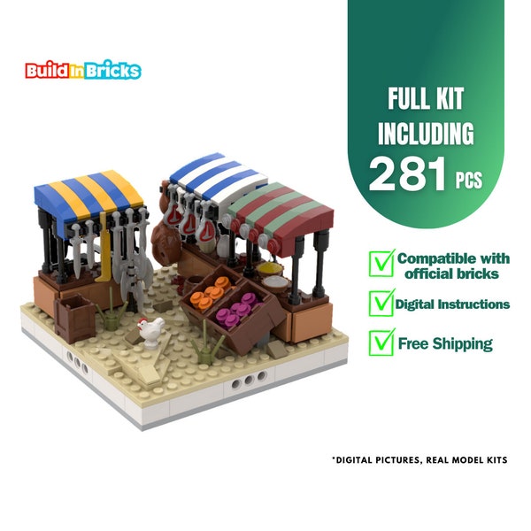 Desert Street Markt # 2 Modular 263 Bauklötze | Blocks Model, Set für Erwachsene, Baustein, Moc, Ziegelbaukasten, Kinderspielzeug