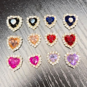 Heart nail 3D Charms flat back gem Valentine’s Day crystal nail art charms