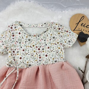 Musselin Jersey Kleid Baby/Kind Babykleid Musselin Kleidchen Trägerkleidchen Tunika in 3 Armlängen erhältlich Bild 2