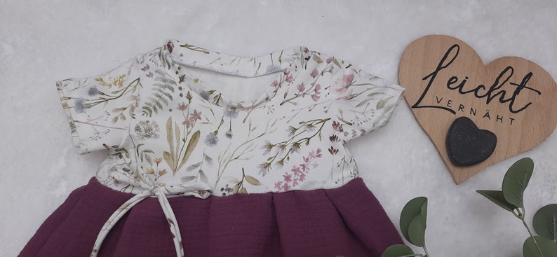 Musselin Jersey Kleid Baby/Kind Babykleid Musselin Kleidchen Trägerkleidchen Tunika in 3 Armlängen erhältlich Bild 5
