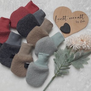 Kuschelige Wollwalk Baby Handschuhe/ Fäustlinge/100% Wolle/ verschiedene Größen/ viele verschiedene Farben/ mit Kordel Bild 3