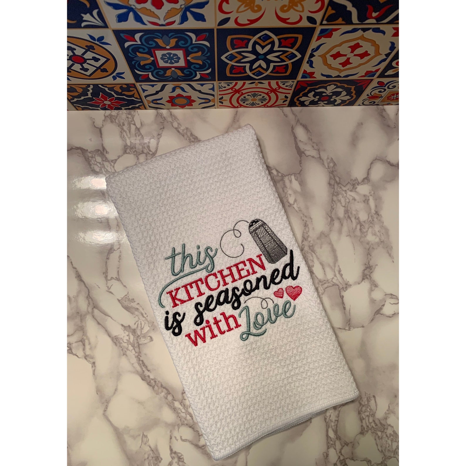 Serviettes de cuisine en anglais Serviettes à main brodées Etsy