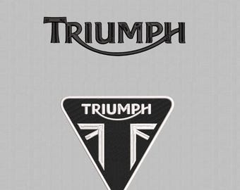 Diseño de bordado de motocicleta Triumph / Archivo de bordado a máquina / Descarga instantánea