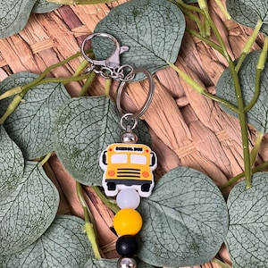 Schulbus Schlüsselanhänger, Bus Perlen Schlüsselanhänger