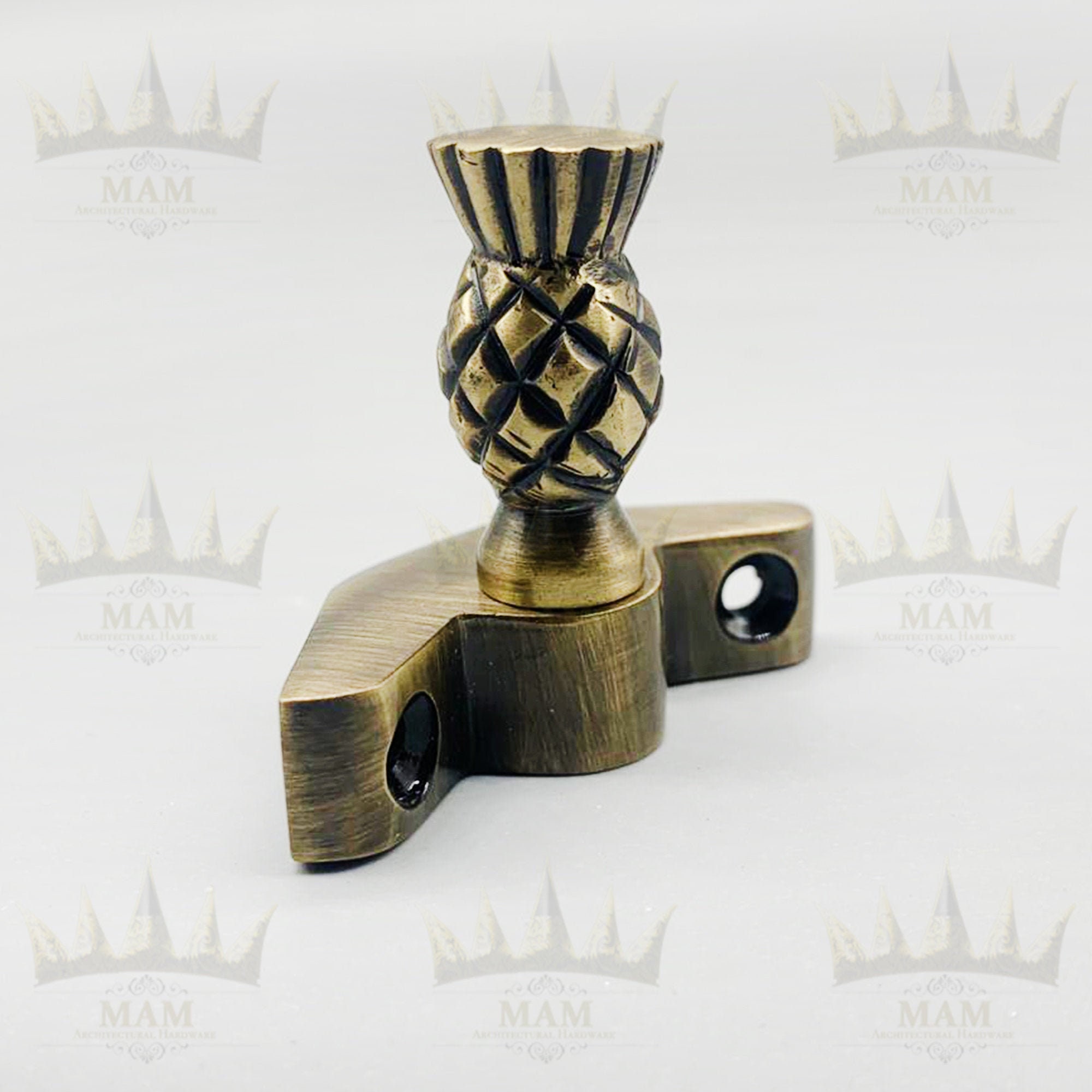 Antique Brass Stair Rod Finial Bracket Thistle Finial Etsy