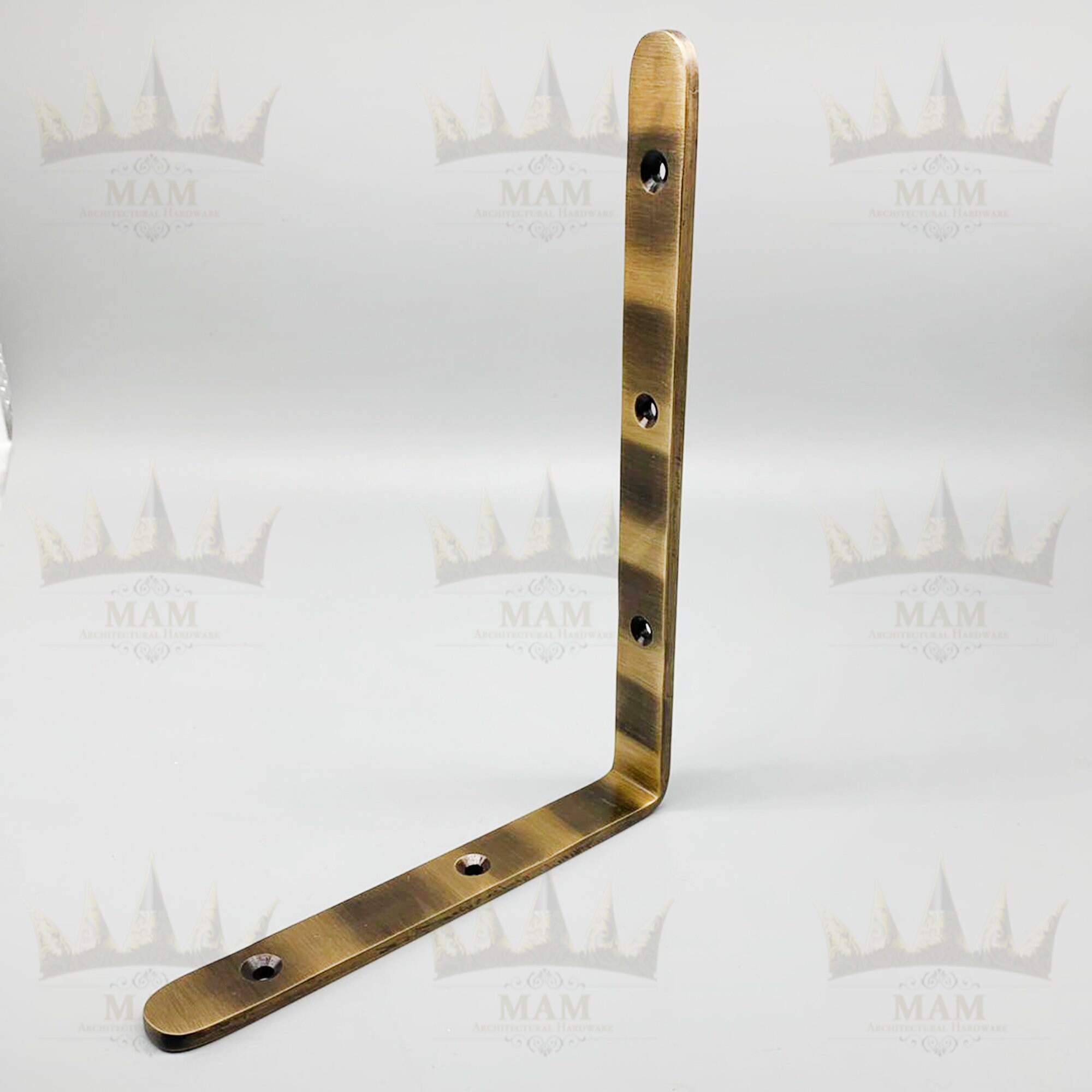 Solid Antique Brass Shelf Brackets With 4 Holes Etsy UK