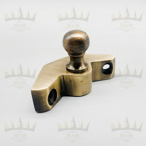 Antique Brass Stair Rod Final Bracket Round Ball Finial Etsy