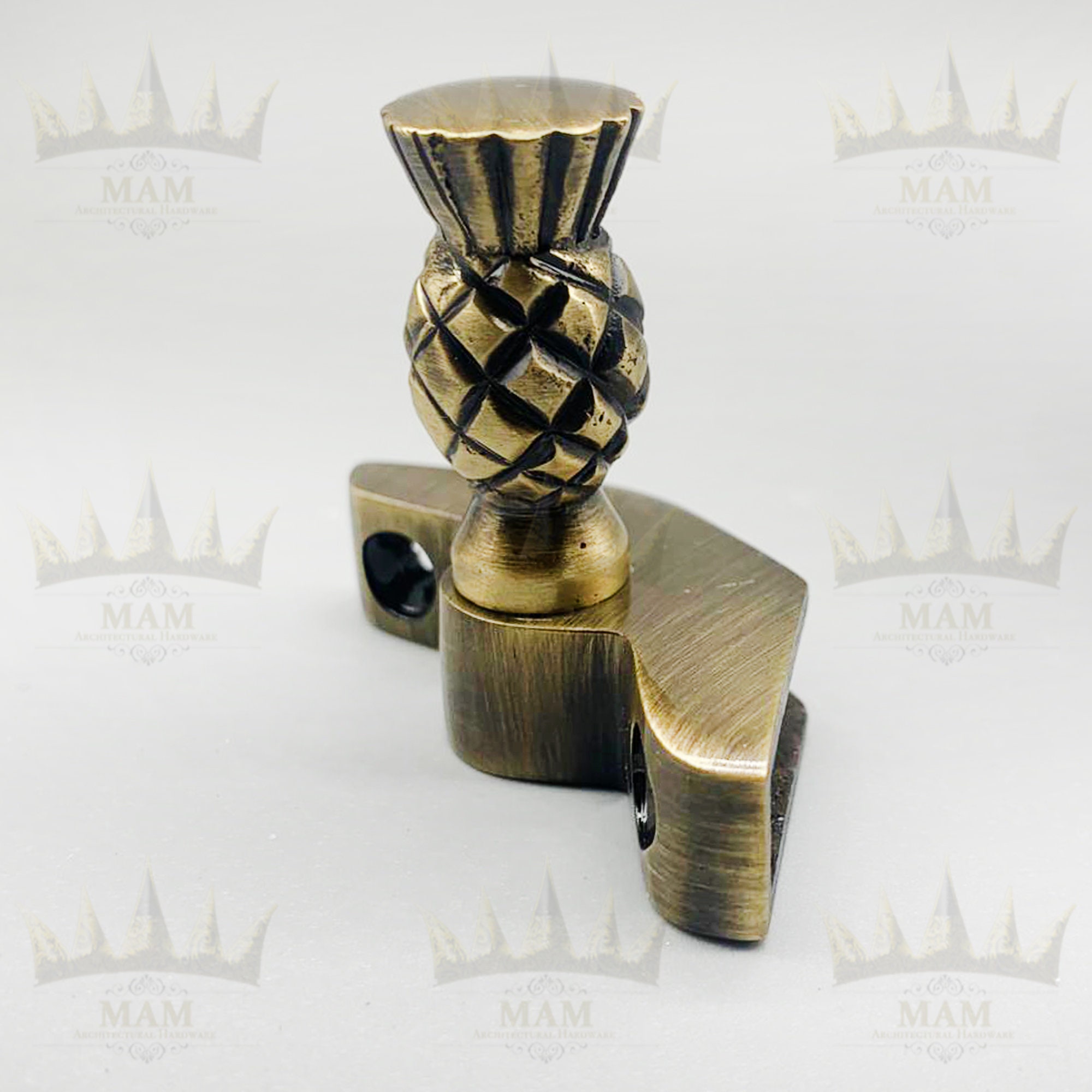 Antique Brass Stair Rod Finial Bracket Thistle Finial Etsy