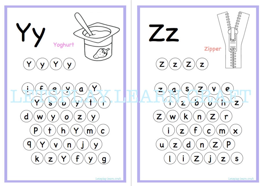 Alphabets A-Z Letters Stamping Printable - Etsy España