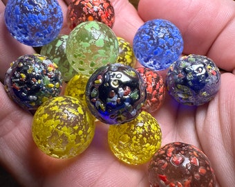 60 Speckled Marbles Mix 5/8"