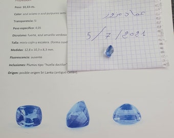 original sapphire blue with laboratory proof