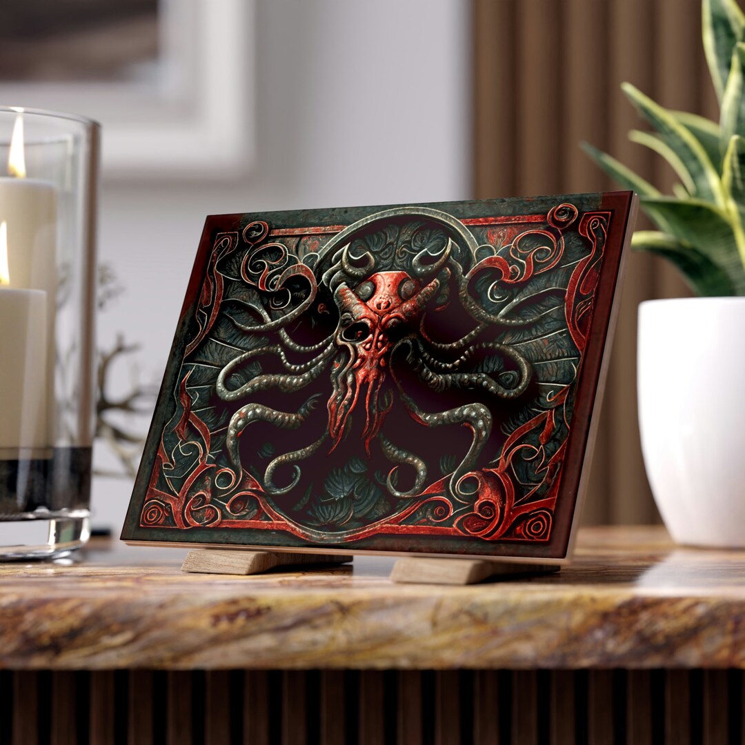 4 whispers From the Depths Ceramic Tiles With Printed Artwork Inspired