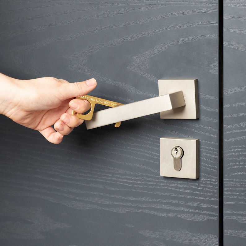 /& Pull Objects Device Antimicrobial and Anti-Virus Brass Tool COVID Push Buttons Door Opener BoardMAN Innovations