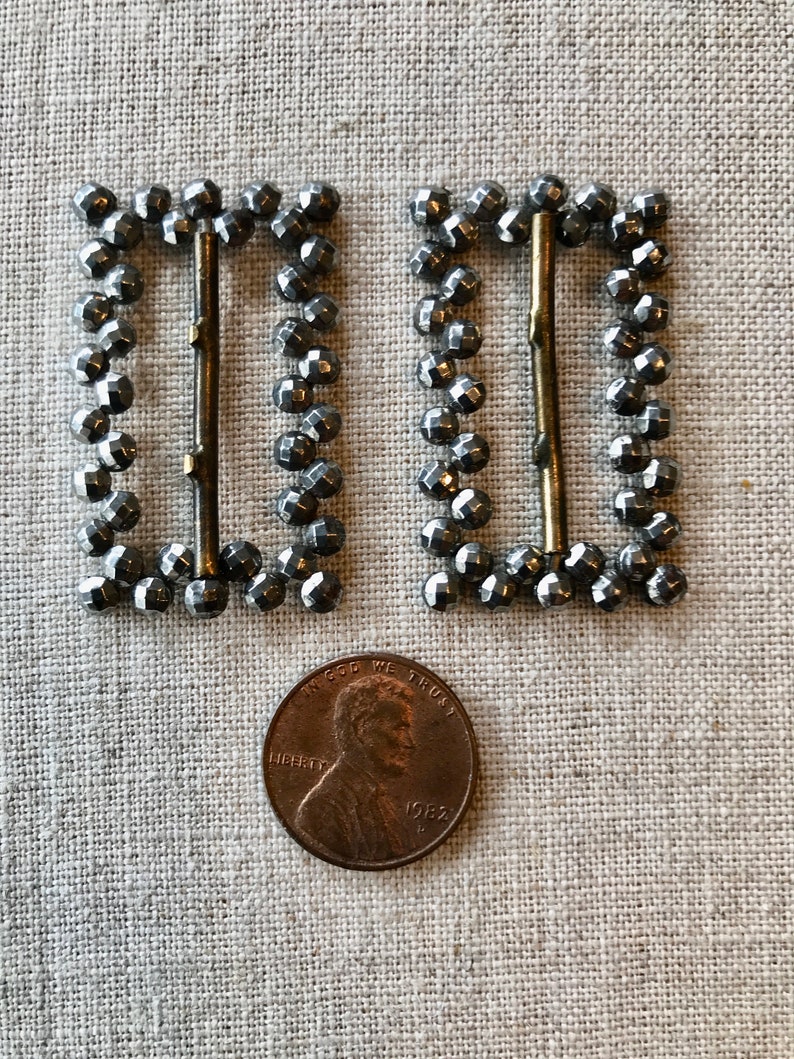 Antique Steel Riveted Small Buckle Pair