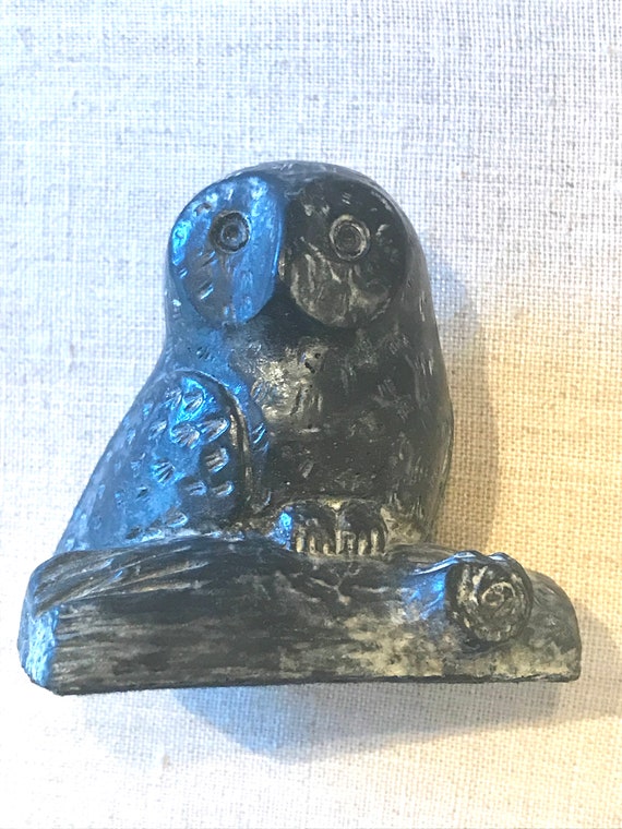 Wolf Original Soapstone Owl Sculpture from Canada Etsy