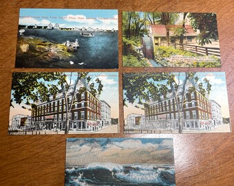 New London Connecticut Vintage Miniature Post Card Set