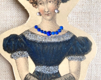 Antique French Paper Ornament Mrs. Darcy