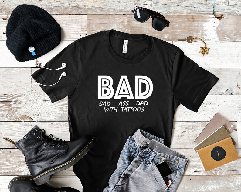 Download BAD Ass Dad with Tattoos svg fathers day svg dad svg papa | Etsy