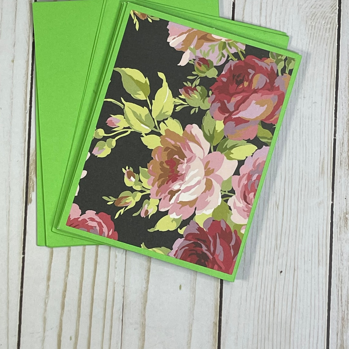 Floral Print Notecards Set of 6 Notecards Stationery Etsy