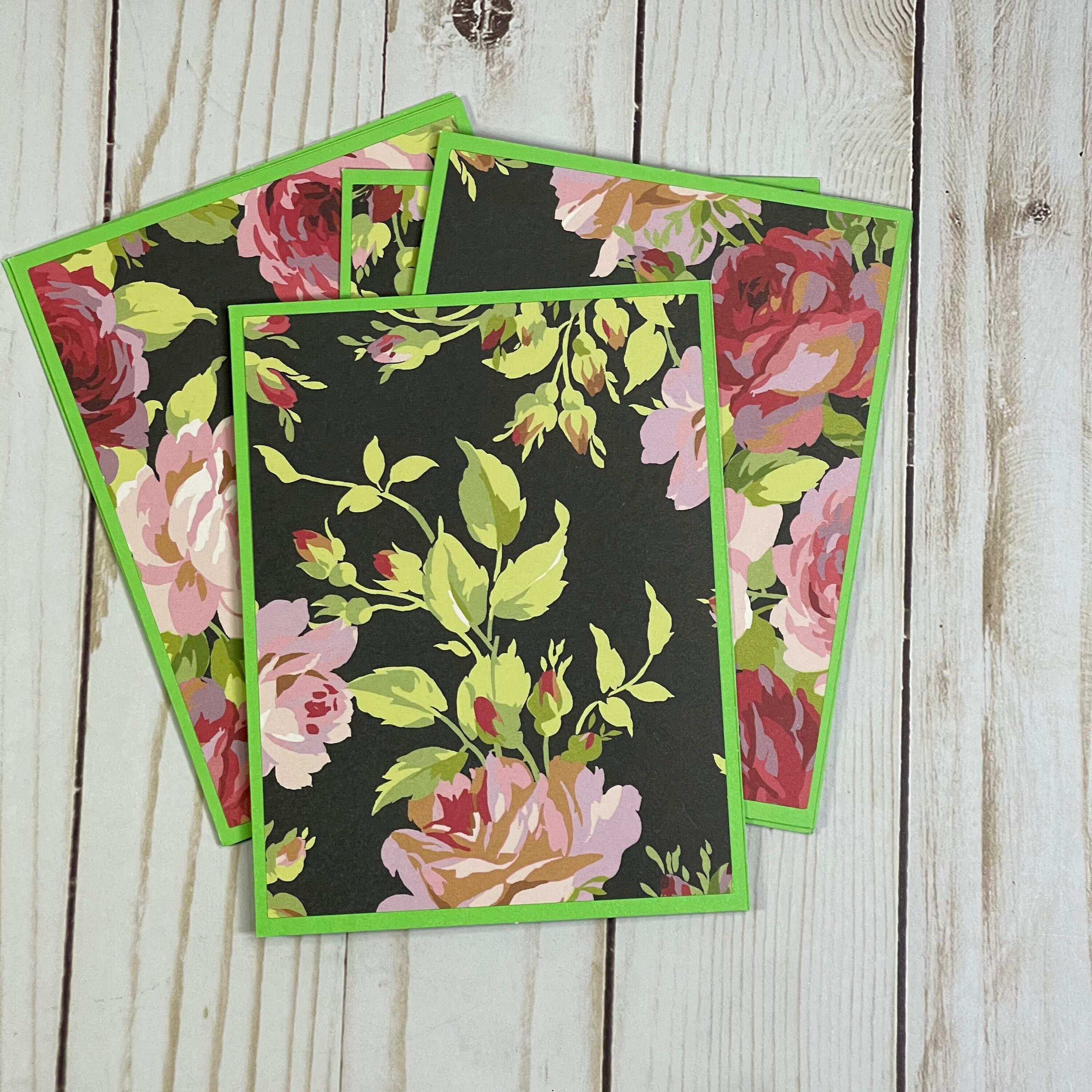 Floral Print Notecards Set of 6 Notecards Stationery Etsy