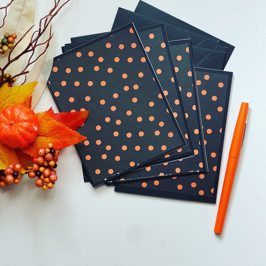 Halloween Theme Note Cardsset of 6 Halloween Note Cards W/ Etsy