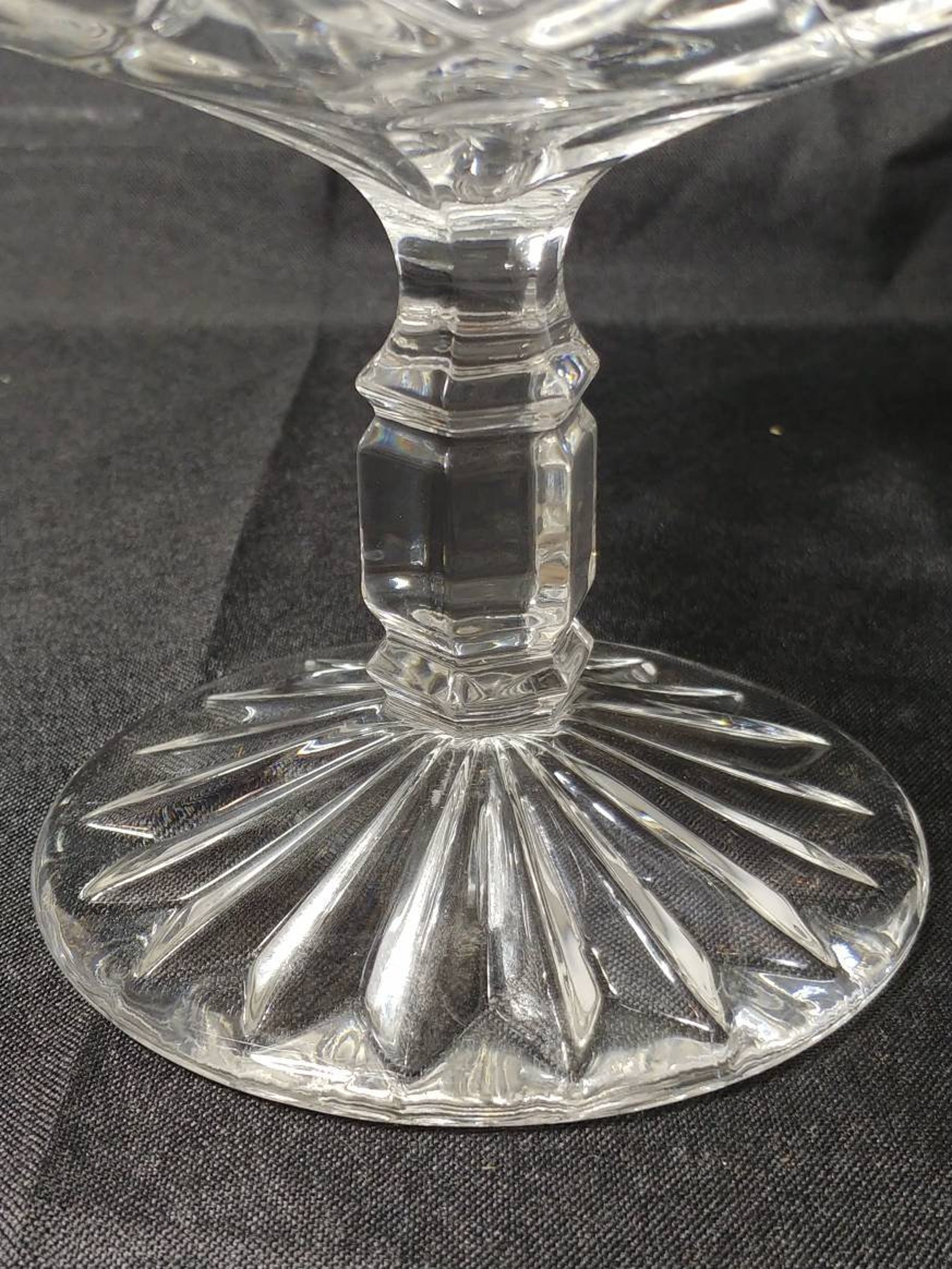 Vintage Cut Crystal Pedestal Bowl or Large Compote - Etsy